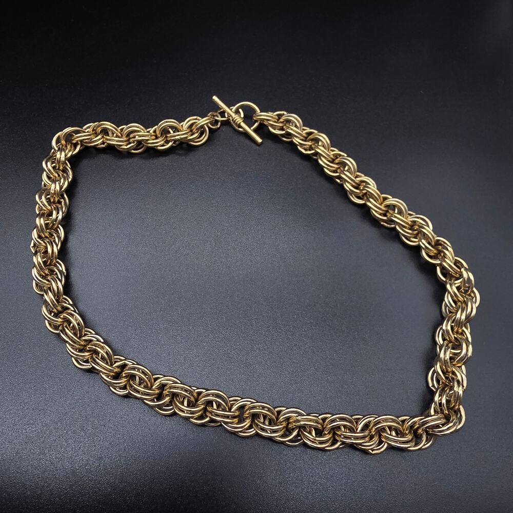 Avon Gold Tone Chain Necklace Chunky Statement Vintage Jewelry - Picture 5 of 8